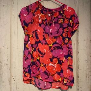 Floral Short Sleeve Blouse Petite Small